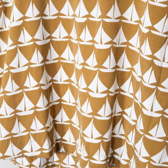 Old Navy Blouse Sailboat Print Tan White Size L Coastal Grandma - Picture 4 of 7